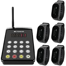 Retekess TD154 Restaurant Pagers for Servers,Waitress Pager System,1312ft,IPX7 Waterproof,3 Operating Modes,5 Watch Receivers for Hotel,Kitchen,Bar