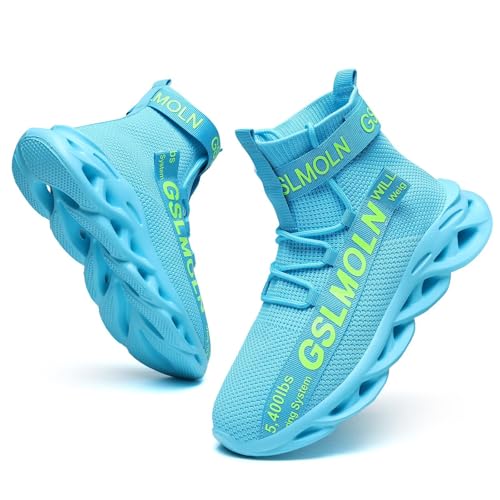 Image of Jakcuz Men's High Top Sneakers Plus Size Breathable Gym Athletic Running Walking Tennis Comfortable Fashion Platform Shoes