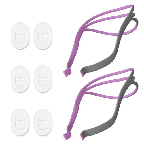 Upgraded Airfit P10 Headgear CPAP for Her Replacement, 2-Pack Replacement Headgear Compatible with Airfit P10 Nasal Pillow CPAP Mask Straps Included 2 Elastic Straps & 6 Adjustment Clips, Pink