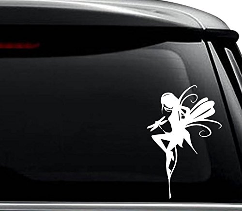 Fairy Dragonfly Fantasy Decal Sticker For Use On Laptop, Helmet, Car, Truck, Motorcycle, Windows, Bumper, Wall, and Decor Size- [8 inch] / [20 cm] Tall / Color- Matte White