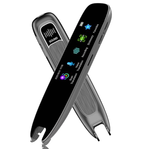 Penna per Scansione di Traduzione, Penna per Lettore di Scansione Nera Scansione per Penna per Dizionario, Dispositivo di Traduzione Scanner Intelligente per Studenti di Lingue