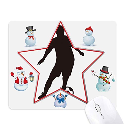 Tapis de souris de football avec bonhomme de neige pour le gaming
