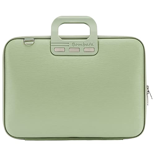 Bombata Sacoche Pour Ordinateur Portable - Housse Ordinateur 15.6 pouces - Sac a Bandoulière Impermeable Avec Poches - Cuir Synthétique Vert Menthe
