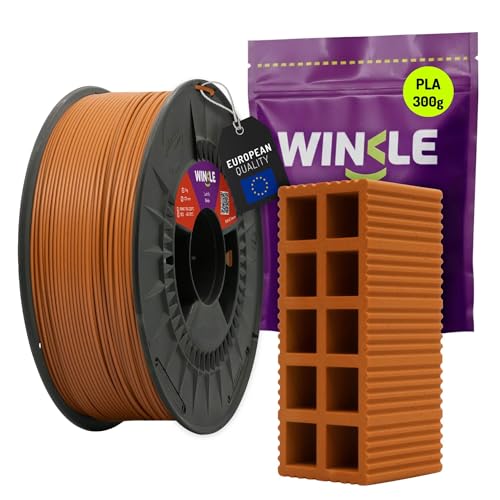 WINKLE Filament PLA HD Texture (Texturé) Brique 1.75mm 300g, Filament pour Imprimante 3D, PLA Rouge Brique, Compatible avec la Plupart des Imprimantes FDM, Précision Dimensionnelle +/- 0.05mm