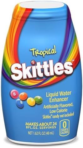 Skittles Singles To Go Liquid Water Enhancer, 1.62 Fl. Oz (1-Pack), Low Calorie, Zero Sugar Drink Enhancer (1, Tropical)