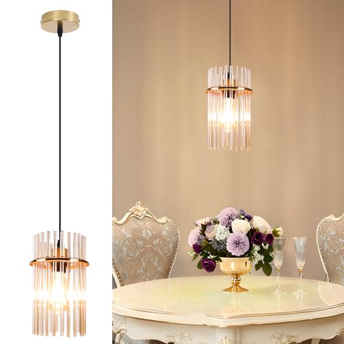 Iluminación techo 1 foco moderna para lámparas comedor oro E27 colgantes de salón y cocina