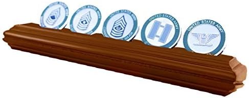 DECOMIL - Military Collectible Challenge Coin Holder (Medium,1 Rows) Solid Walnut