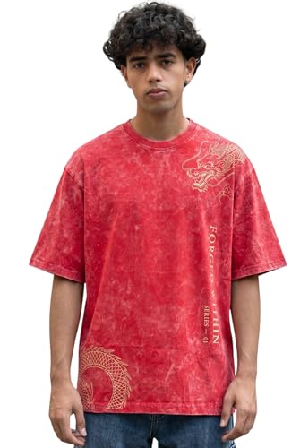 Image of boffi ... 100% Cotton Oversized T-Shirt Unisex Drop Shoulder Dye Washed Street Look Black Pack of 1
