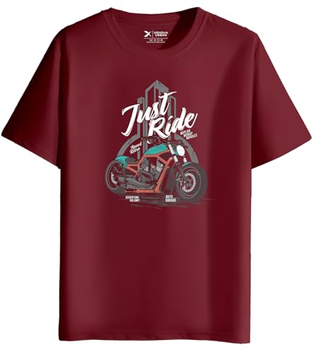 Image of XENOVAURBAN Men's Regular Fit Printed Round Neck Cotton T-Shirt | Graphic Printed Casual Wear Unisex Fit XS to 3XL Tshirt RN-BIKE2