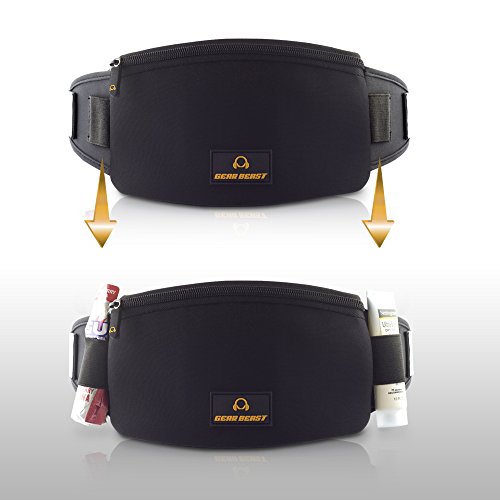 Gear Beast - Riñonera unisex con correa ajustable para la cintura Ideal para correr, ir al gimnasio, viajes, etc.
