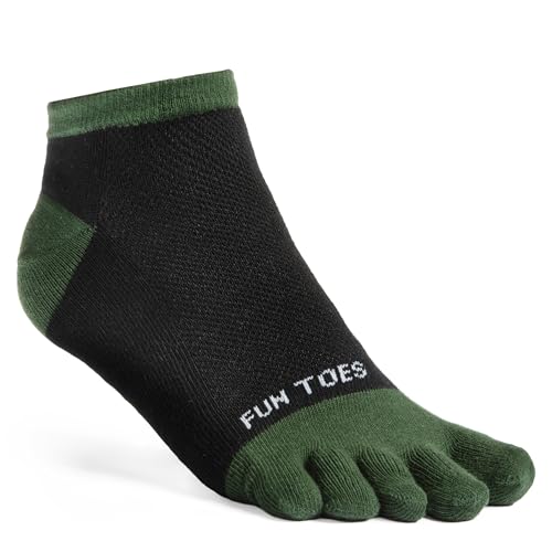 Image of FUN TOES Women's Cotton Toe Socks-Barefoot Running- Breathable- 6 Pairs Pack-Size 9-11 Lightweight