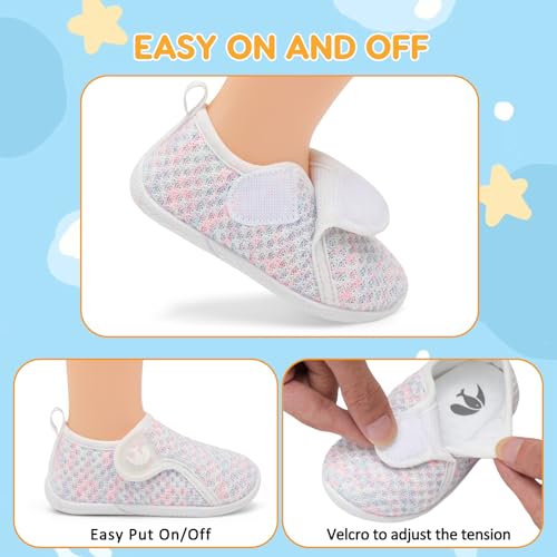 Image of FEETCITY Toddler Walking Shoes Slip On Toddler Shoes Boys Girls Kids Sports Sneakers Casual School Shoes Barefoot Shoes