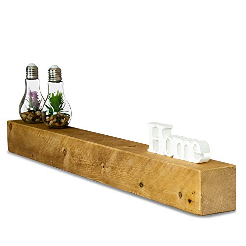 levandeo Wandregal Holz Massiv 100x10cm Eiche Farbig Wandboard Vintage...