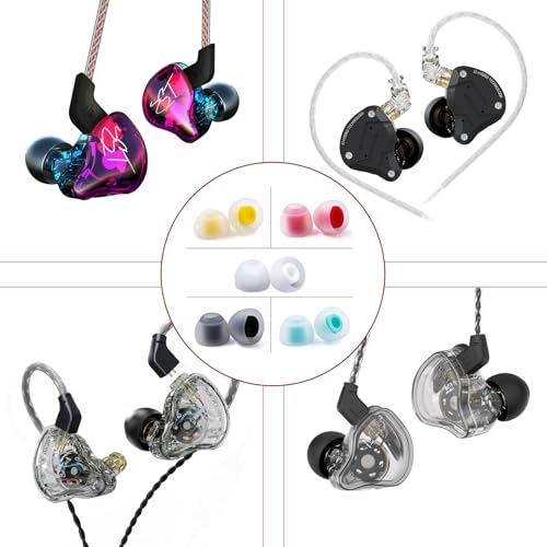 Image of 5 Pairs KBEAR 07 Ear Tips, KINBOOFI Silicone IEM Eartips,Red Small Earbuds Eartips for KZ ZST ZS10 PRO AS10 ZSN ZSN ZSN PRO X ZSN PRO ZAR ZS10 PRO X Wired Headphone (RED,S /S /S,5 Pairs)
