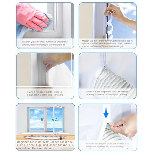 Kit d'étanchéité de fenêtre anti-chaleur pour climatiseur portable et sèche-linge