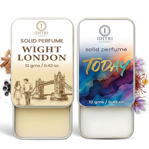 Image of Solid Perfume |wight london&Today Alcohol Free Wax Perfume Balm, Long Lasting | Pocket Tin 12g, Pack Of 2| Non Greasy Smooth Glide, Travel Friendly Men And Women