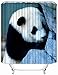 3D Panda wodoodporna zasłona prysznicowa 180 x 240 cm, zasłona prysznicowa, odporna na pleśń, bardzo długie zasłony prysznicowe, 61 cm, dekoracje łazienkowe z haczykami - 183 x 240 cm