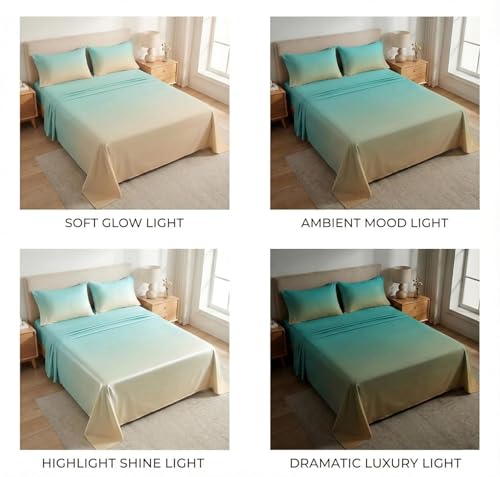 Image of Premium 7D Printed King Size Bedsheet Set with Pillow Covers Soft Cotton Blend Double Bedsheet for Home (Pillow Covers :18x28 inches Bedsheet :90x100 Sea Green)