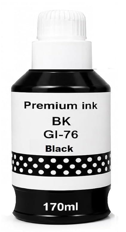 Image of GI-76 Refill Ink Bottle Suitable for GX3070, GX3072, GX4070 Printers (170ML X 1 Bottle /Black) Dye Based Ink