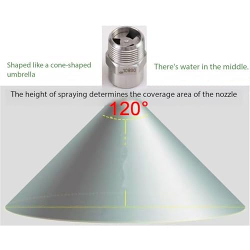 Ugello a spruzzo ad alta pressione, Cono Pieno Grandangolare In Acciaio Inossidabile Ad Alta Pressione 3/8 120 Gradi 1,6-5,2 Mm 5/10 Pezzi(10pcs,3/8 2.0mm (0.079 inches))