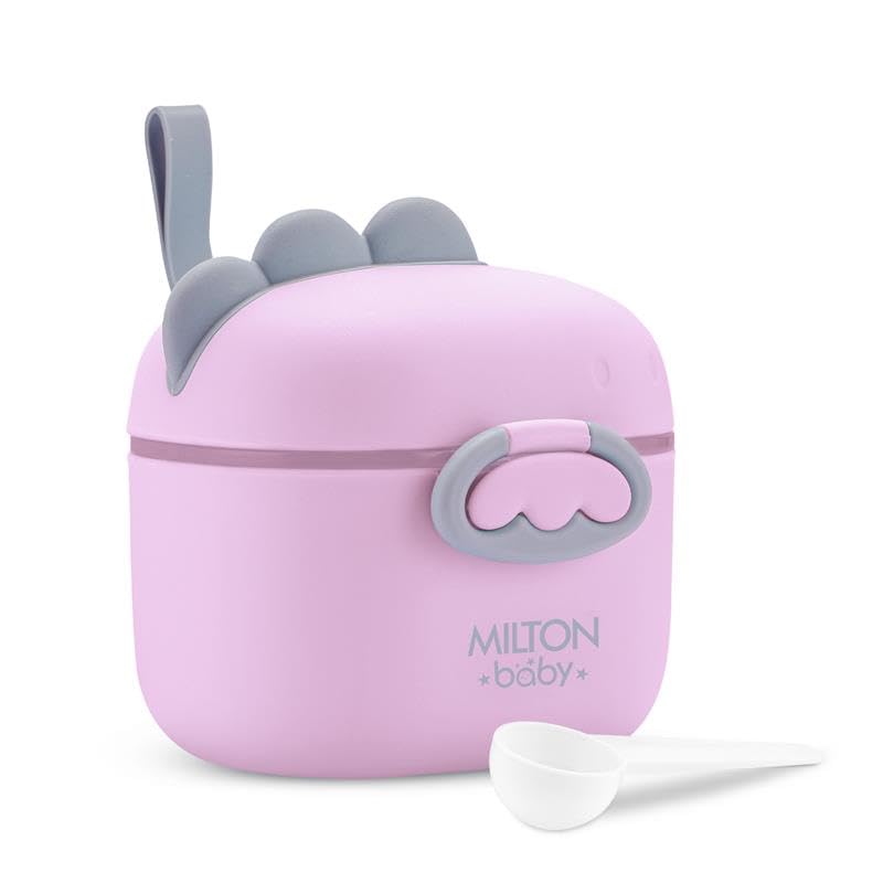 2-1 Milk Powder & Food Container I Scoop Spoon With Spoon Compartment I BPA Free-100% Food Grade I Leak Proof I Travel Friendly I For Milk Powder,Snacks, Fruits I Light Weight,400 gms,Pink-picture-19