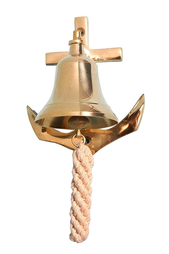 MHE-Brass Ship Bell with Anchor Bracket - Decor Door Bell-Home Decor