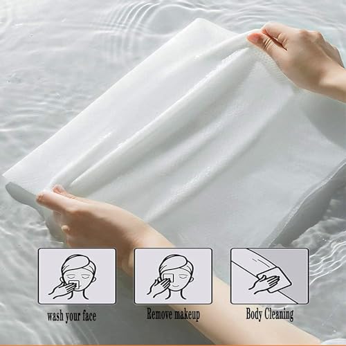 Image of Compressed Towel Tablet Portable Face Washcloth Reusable Wet and Dry Disposable, Baby Towel or Dog Camping Wipes for Travel Hiking Home Beauty (Pack of 42)