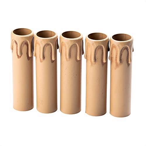 Manchons à Bougie Lustre - Lot De 10 | Effet Goutte De Cire, Plastique Blanc Rétro