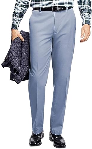 Brooks Brothers Men's 97383 Clark Fit Supima Cotton Chino Pants, Slate Blue
