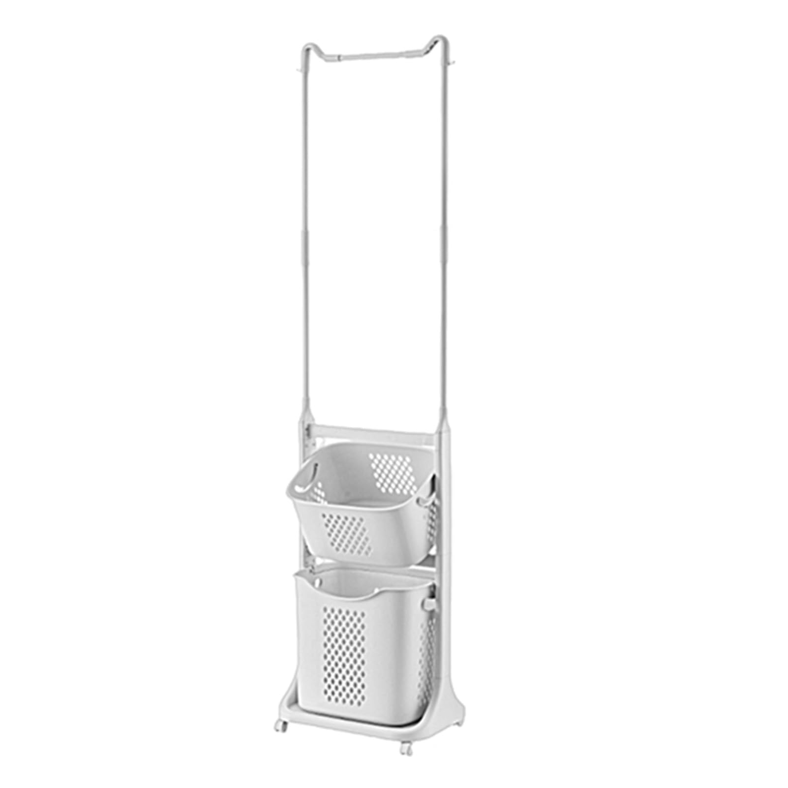 Multifunctional Multi-Layer Environmental Protection Plastic Dirty Clothes Basket, Large Capacity Household put Dirty Clothes Storage Basket, Bathroom Shelf Storage Basket