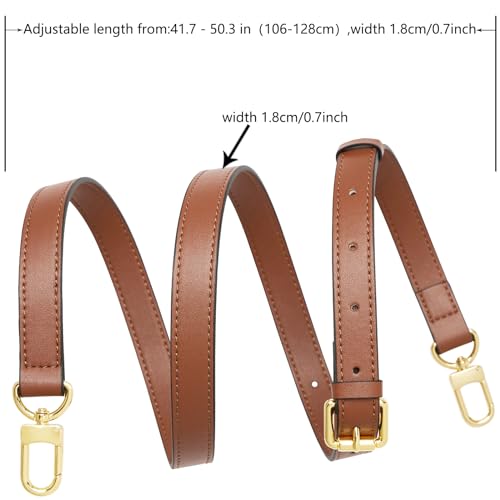 Image of Vachetta Leather purse strap Genuine Leather Adjustable Replacement Strap for Shoulder Bag Handbag Purse