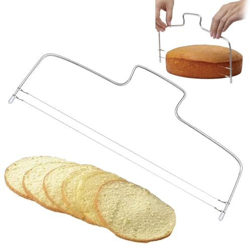 NHQZ Cortador de bizcocho ajustable, alambre para cortar pastel en capas, diadema de acero inoxidable para cortar pastel, cortador de pastel en rodajas para casa, 1 pieza