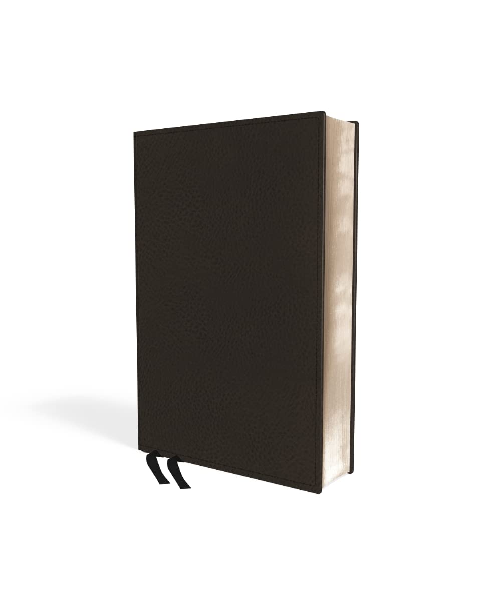 NIV, Personal Size Reference Bible, Large Print, Premium Leather, Calfskin, Black, Red Letter, Comfort Print