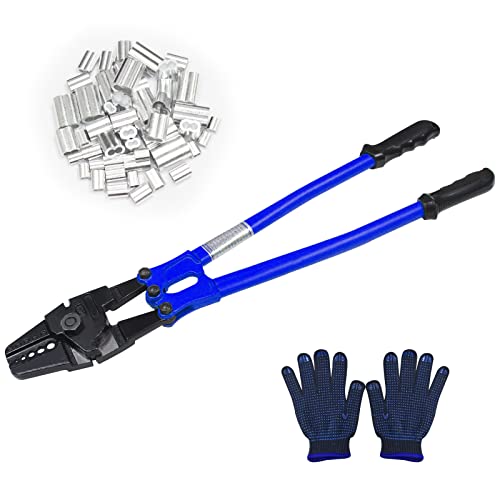 TOUGHER 24 Inch Hand Crimping Cutting Tool, Wire Rope...
