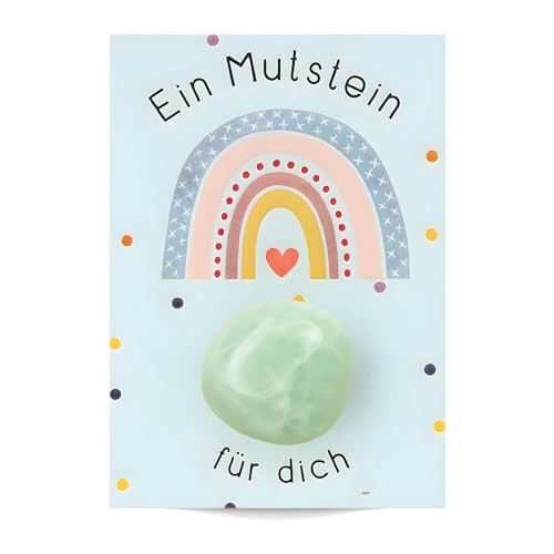 Milaboo 12er Set Glückssteine mit Karte Einzeln verpackte Natursteine als dekorative Geschenkidee Glücksbringer & Mitbringsel für besondere Anlässe (Mutstein)