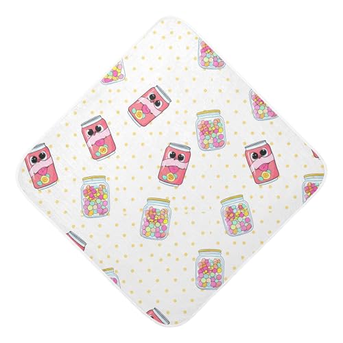 Kigai Baby Hooded Towel Absorbent Baby Bath Shower Towel with Hood for Newborn Boys Girls Babies Infant Toddler (Cute Food Items 35 x 35 in)