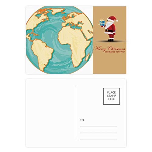 Cartes postales Earth Blue Ocean Yellow Père Noël au design artistique lot de 20 pièces