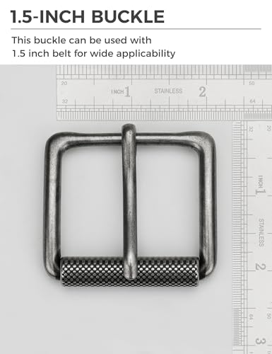 image for TYWestyles 1.5 inch Square Roller Belt Buckle for Men Women Perfect fo