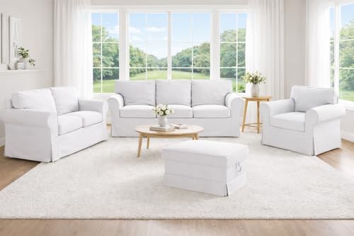 Image of Heavy Cotton Ektorp Sofa Cover Compatible with IKEA 3 Seat Sofa Slipcover