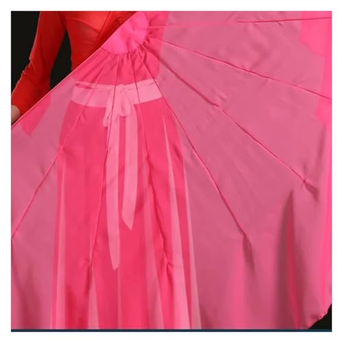 Abanico velo grande de gasa degradada con mango flexible de madera 4