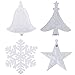 Vivid Shape Clear Acrylic Christmas Ornaments for All Occasions, 24 Pieces Christmas Tree Snowflake Star Bell Decoration Accessories (Christmas Tree Snowflake Five-Pointed Star)