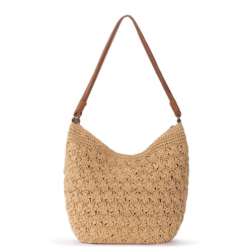 Image of The Sak Sequoia Hobo Bag - Hand Crochet Large Women's Purse for Everyday & Travel - Durable Handbag & Tote With Zipper Pocket