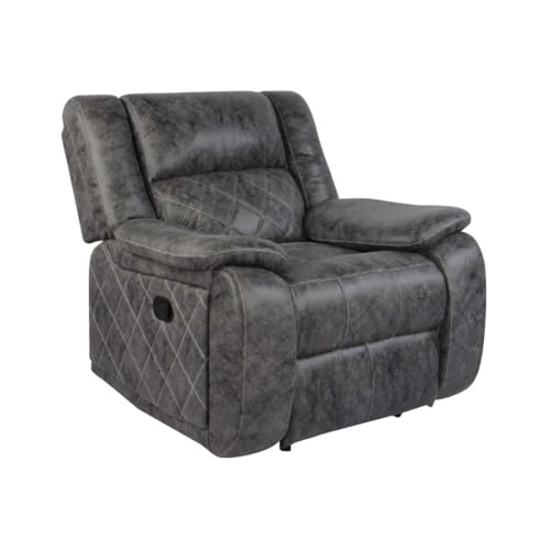 Image of Primrose Christie Single Seater Manual 1R Recliner Sofa | Recliner for Living Room Bedroom & Home Office (Grey)
