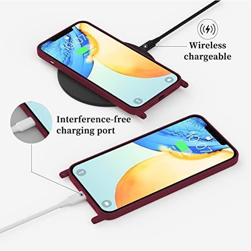 Image of Compatible with iPhone 15 Pro Case with Lanyard Crossbody iPhone Case with Strap Adjustable Shockproof Drop Protection Silicone Phone Cover for iPhone 15 Pro 6.1'' Plum