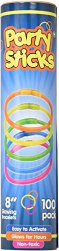 Karmela_IKLAI Glow Bracelets,Sticks Party,Usage:Parties, Night Club, Camp,Halloween,Festival,Mixed Colors,(Tube of 100)