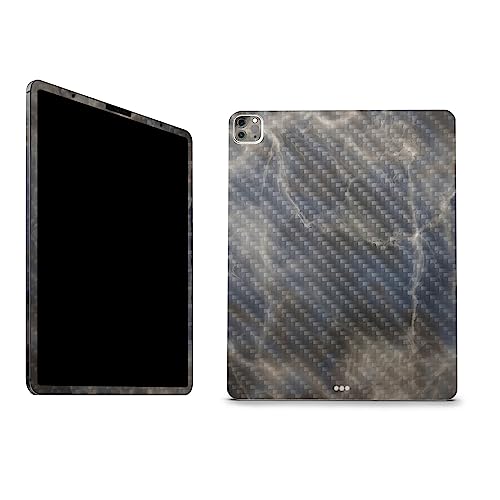 Image of MightySkins Carbon Fiber Skin Compatible with Apple iPad Pro 12.9 inch M2 6th Gen (2022) Full Wrap Kit - Stormy Marble | Protective, Durable Textured Carbon Fiber Finish | Easy to Apply | Made in The USA