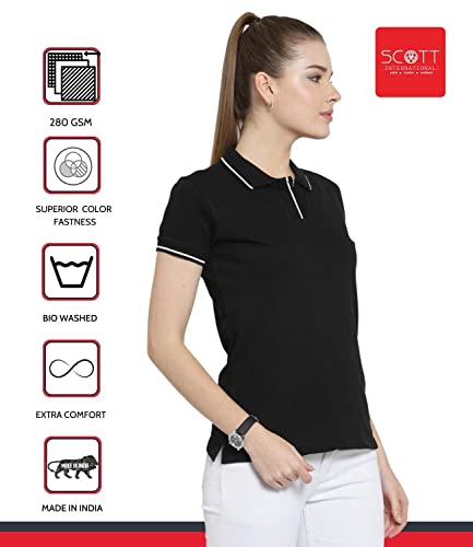 Image of Scott International Women's 100% Pure Organic Cotton Polo Regular Fit T-Shirt