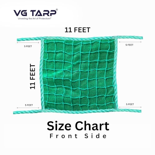 Image of HDPE 2 Layer Coconut Safety net /Coconut Fall Protection Net Green Colour 11 feet x 11 feet Heavy Duty Safety