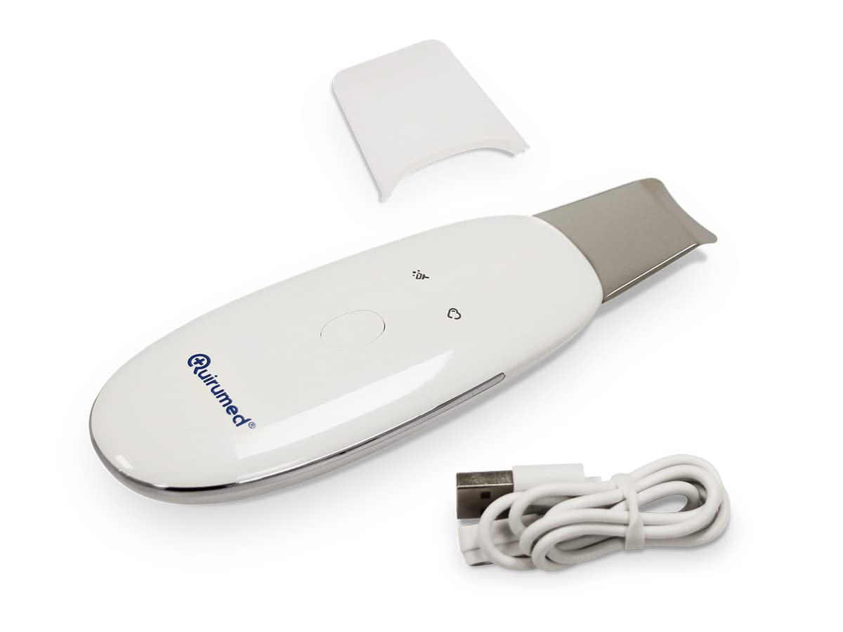 QUIRUMED Spatule faciale pour peeling et lifting, soins du visage, technologie ultrasonique, avec chargement USB