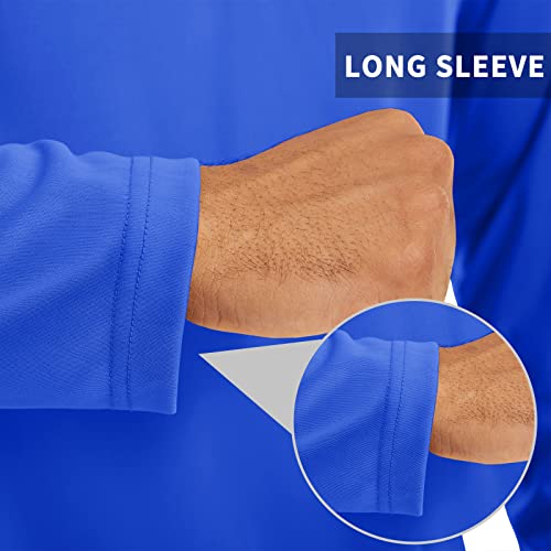 Crysully Guard Shirt For Men Uv Sun Protection Upf 50+ Long Sleeve Fishing Swim Tee T-Shirt Color Blue #TOP4